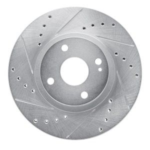 Mazda Miata Brake Rotor (1) - Front Left - R1 Concepts - Drilled & Slotted - Silver - `01-`05 Mazda Miata Brake Rotor (1) - Front Left - R1 Concepts - Drilled & Slotted - Silver - `01-`05